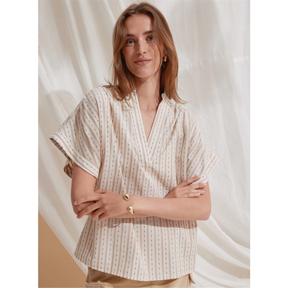 Heartmade Tavis Bluse, Khaki Stripe